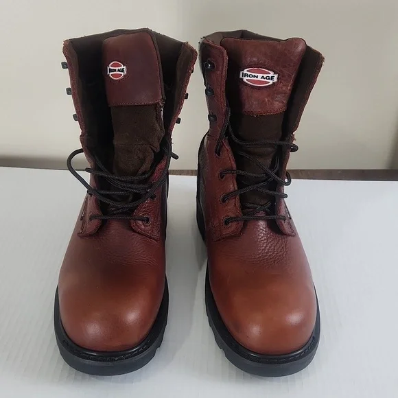 Iron age man Hauler 8In work safety shose casual brown size 9M - Picture 2 of 10